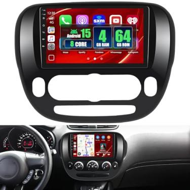 Imagem de Fuluku 【8 núcleos 4 + 64 GB】 para Kia Soul 2014-2017 Android 13 rádio estéreo para carro com carplay sem fio, Android Auto, tela sensível ao toque de 9 polegadas, rádio GPS, Wi-Fi, Bluetooth, espelho,