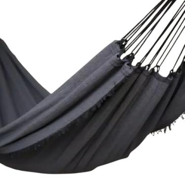 Imagem de Rede de Dormir Casal Reforçada de Jeans - Design Elegante, Macia e Confortável, Ideal para Descanso em Varanda, Jardim ou Casa (CINZA MESCLA)