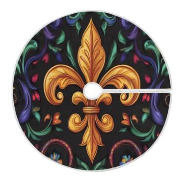 Imagem de ATTX Saia de árvore com máscara de carnaval de 118 cm – decoração festiva para festas de ano novo e carnaval #266