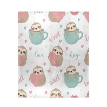 Imagem de Blueangle Cobertor de preguiças dos desenhos dos namorados super macio e quente, 127 x 152 cm, leve para todas as estações, cobertor aconchegante para cama, sofá, sofá, fácil de cuidar (400)