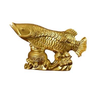 Imagem de Generic Estátua de Peixe Feng Shui, Escultura Antiga, Robusta e Realista, em Liga Metálica, Ornamento de Mesa para Decoração de Quarto e Sala de Estar