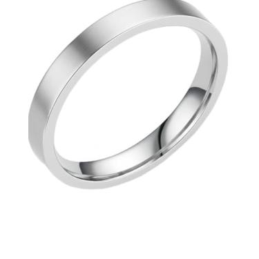 Imagem de Aliança de Namoro Compromisso Prateada 4mm Reta Lisa Aço Inoxidável (25/26)