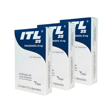 Imagem de 3 Itl Itraconazol 25mg Antifúngico Cães E Gatos Cepav Kit