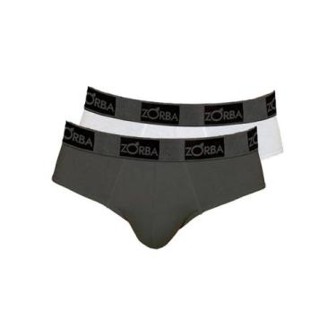 Imagem de Kit com 2 Cuecas Slip Zorba 716 Colorido, Cinza, P