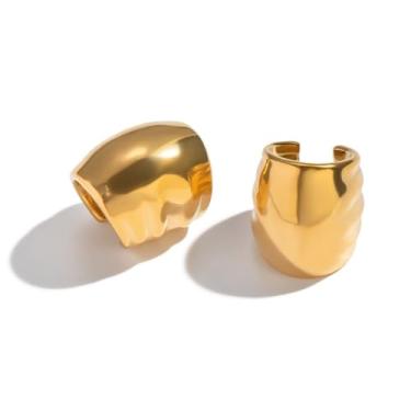 Imagem de Kokoma Brincos de orelha com clipe para mulheres, minimalistas, ovais, argolas, grossos, não perfurantes, bijuteria de orelha