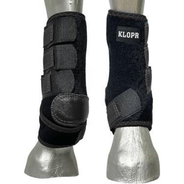 Imagem de Splint Boot Caneleira Luva Cavalo Vaquejada Equitação Tambor Doma KLOPR (Preto)