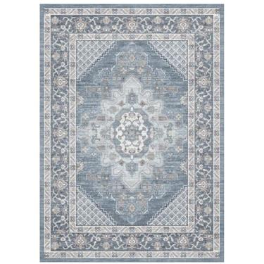 Imagem de Tortania Tapete de área para sala de estar - 25 x 30 cm lavável boho tapete vintage oriental envelhecido casa de fazenda grande fino para sala de estar quarto embaixo da mesa de jantar escritório em