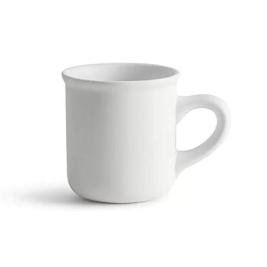 Imagem de Xícara de café de cerâmica moderna de 300 ml, xícara de água de cerâmica simples, para escritório, simples, requintada, chávena de chá (branca)