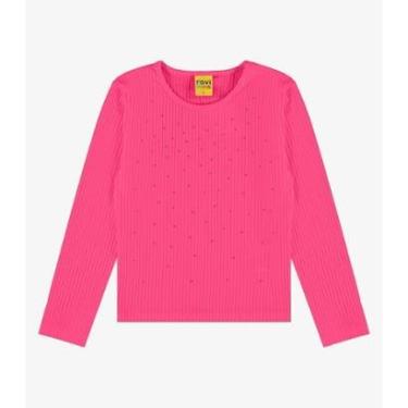Imagem de Blusa Manga Longa Com Aplicação Strass Rovi Kids Rosa-Feminino