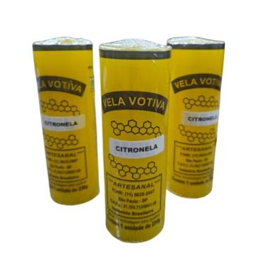 Imagem de Vela Aromática De Citronela Votiva - Kit Com 3 Unidades