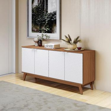 Imagem de Aparador Kappesberg 4 Portas 3D Canela/Branco 180cm