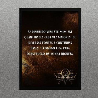 Imagem de Quadro Lei Da Atração - Cocriação Dinheiro 45X34Cm - Vidro