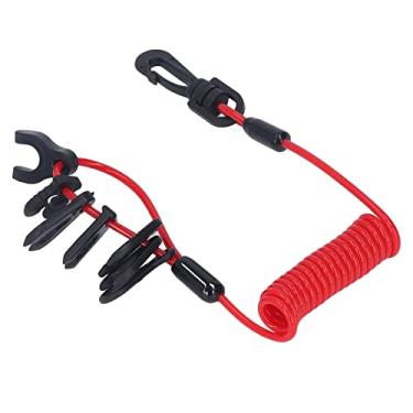 Imagem de GLOGLOW Interruptor de Parada de Emergência para Motor de Barco, Cordão de Segurança Com Fio de Mola de 1,2 M, para Motores de Popa Mercruiser