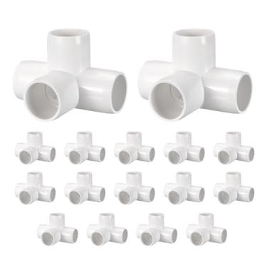 Imagem de DTGN 16 peças de encaixe de PVC de cotovelo de 1/5.1 cm, encaixe de tubo de PVC de grau cruzado de 4 vias, conector de cotovelo de canto DIY para móveis de construção, conexão de estrutura de estufa