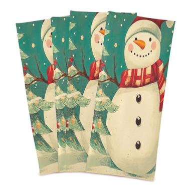 Imagem de xigua Conjunto de 6 panos de prato de cozinha vintage boneco de neve de Natal, macios e altamente absorventes de secagem rápida para limpeza de pratos e limpeza à mão, 71 x 45 cm