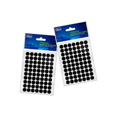 Imagem de Etiqueta Adesiva Multiuso 13mm Preta 6 Folhas 420 Unidades - Tilibra