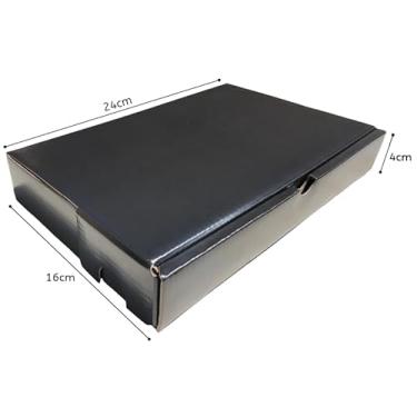 Imagem de 5 Caixas de Papelão com Papel Cartão - 24x16x4 - Lisa - Preta