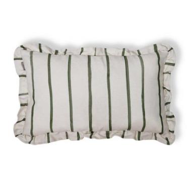 Imagem de Capa de Almofada Retangular Babados Listras Olívia Verde - Westwing Co