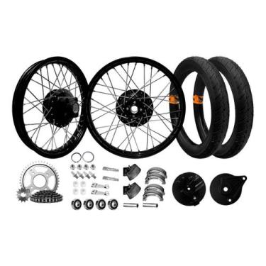 Imagem de Par Roda Cg 125 Today Titan 83 Á 99 Pneus E Peças - Pro Tork, Allen, R