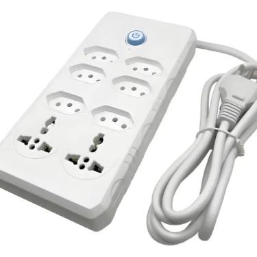 Imagem de Filtro de Linha com 8 Tomadas de Alimentação – Proteção Elétrica para Casa e Escritório – Cor Branco