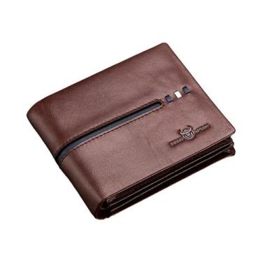 Imagem de Carteira De Negócios Masculina Em Couro Legítimo, Multifuncional, Port