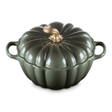 Imagem de PANELA ABÓBORA LE CREUSET REDONDA EM FERRO FUNDIDO VERDE THYME 24CM 21238241734441