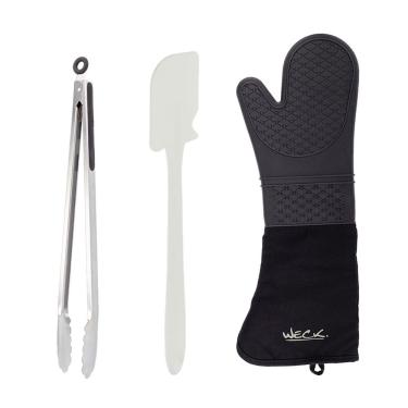 Imagem de Luva de Cozinha Termica e Espatula Silicone Pegador Inox Profissional