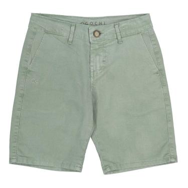 Imagem de Bermuda Infantil Ogochi em Sarja Verde Estonado com Bolso-Masculino