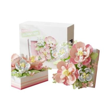Imagem de Blocos De Montar Em Forma De Caixa De Flores, Decoração DIY Para Mesa,