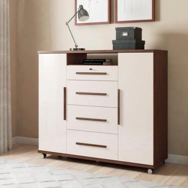 Imagem de Cômoda Sapateira Versátil 2 Portas 4 Gavetas - Zanzini