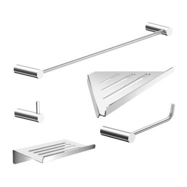 Imagem de Kit Acessórios De Banheiro 5 Peças Metal 2102OR Orion - Grego Metal, A