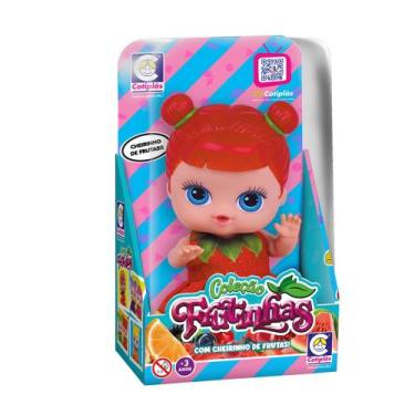 Imagem de Brinquedo Boneca Coleção Frutinhas Cheirinho de Frutas Morango 18cm em