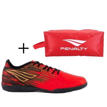 Imagem de Kit 01 Chuteira Futsal Penalty Tornado Antiderrapante + 01 Porta Chuteira Penalty Oficial