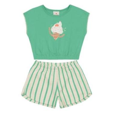 Imagem de Conjunto infantil menina cropped de sorvete Brandili-Feminino