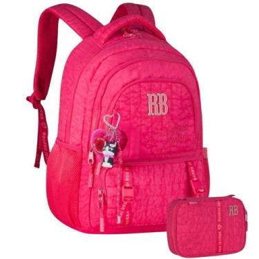 Imagem de Kit Mochila Costas Rebecca Bonbon Meninas E Estojo Box Rosa