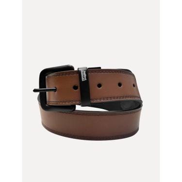 Imagem de Cinto Levis Masculino Couro Dark Metal Preto/Marrom-Masculino