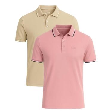 Imagem de Kit 2 Camisas Polo Masculina Básicas Crocker-Masculino