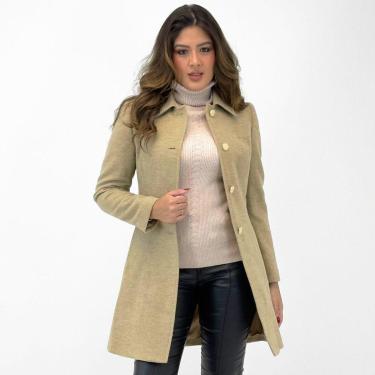 Imagem de Casaco Malise 7/8 em Lã Batida Feminino-Feminino