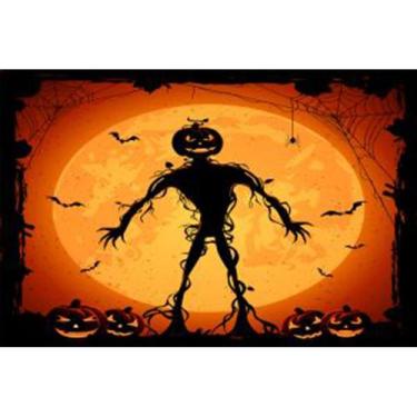 Imagem de Placa de estanho metálico, decoração de parede, espantalho, abóbora, 4