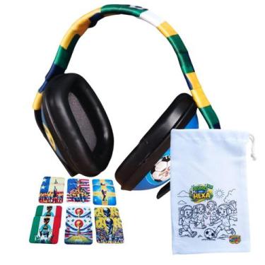 Imagem de Abafador 12 DB Torcedor Autista Copa com jogo da memória Brasil Pentac