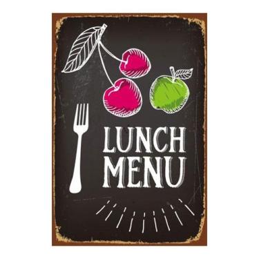Imagem de Menu de almoço vintage com pintura em ferro, decoração de parede retrô