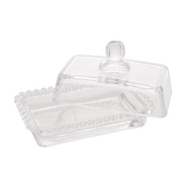 Imagem de Manteigueira Wolff Pearl de Cristal 17cm x 10,5cm x 10cm