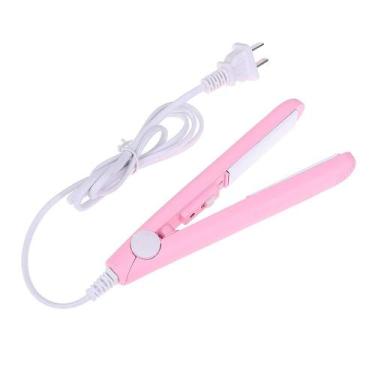 Imagem de Mini Chapinha Prancha De Bolsa Portátil Cabelo Bivolt - Cemtec, Rosa, 