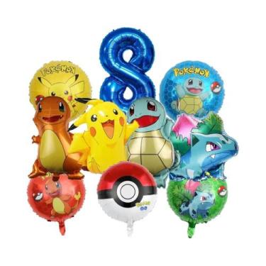 Imagem de Conjunto De Balões Pokémon Para Aniversário De Crianças De 1 a 9 Anos,