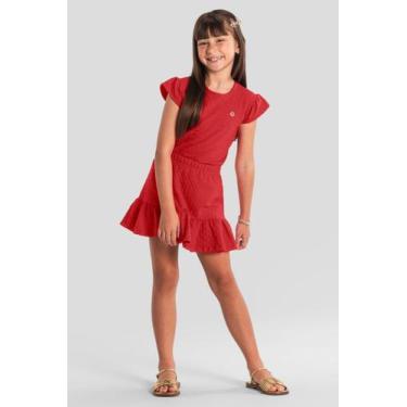 Imagem de Blusa infantil menina em cotton especial Brandili, Vermelho, 14