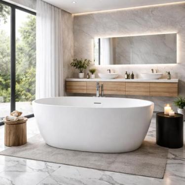 Imagem de Banheira Freestanding Imersão Viena 150 Branco 1,5m PEX