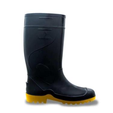 Imagem de Bota Impermeável Pvc Cano Médio 28cm Preta/amarela Nº38 - Innpro