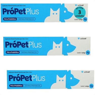 Imagem de Própet plus 14g pré e probiótico para cães e gatos ucbvet kit com 3