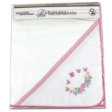 Imagem de Cueiro Bordado Flanelado Lumana  80x80cm  100% Algodão - Rosa Bebê - m