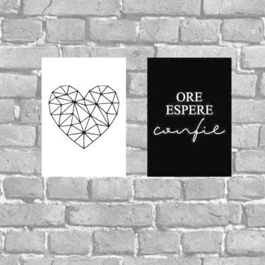Imagem de Kit 2 Placas Decorativas Ore Espere Confie 18x27cm